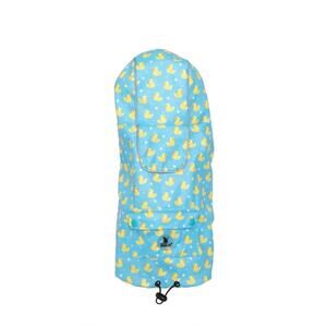 NEW THE WORTHY DOG pets london rubber duck raincoat in blue/ yellow